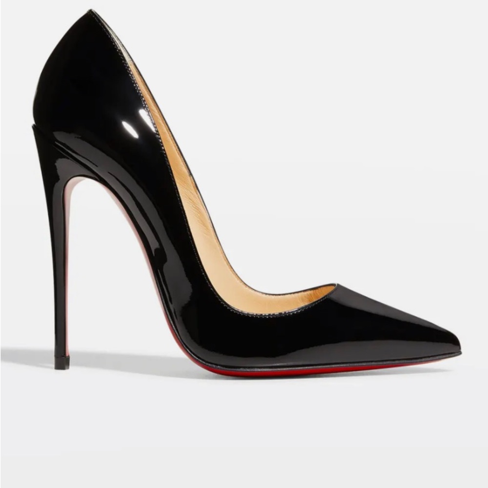 NWT Christian Louboutin So Kate Patent Pointed-Toe Red Sole Pump - Size 37